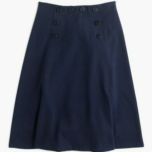 NEW J. Crew Navy Ponte Sailor Skirt 00 XS NWT
